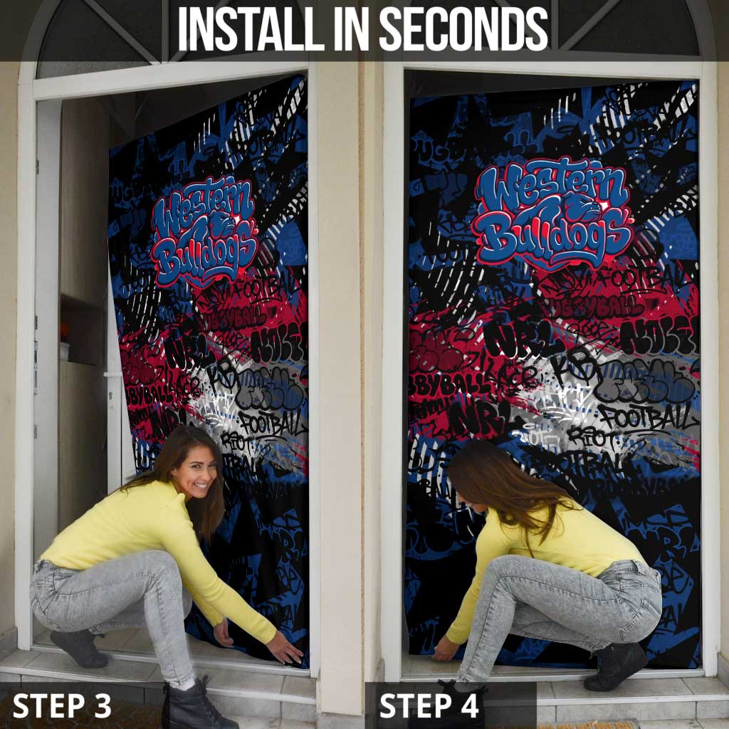 Western Bulldogs Door Cover Urban Graffiti Street Art - Bold Abstract Spray Paint