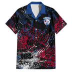 Western Bulldogs Family Matching Off The Shoulder Long Sleeve Dress and Hawaiian Shirt Urban Graffiti Street Art - Bold Abstract Spray Paint