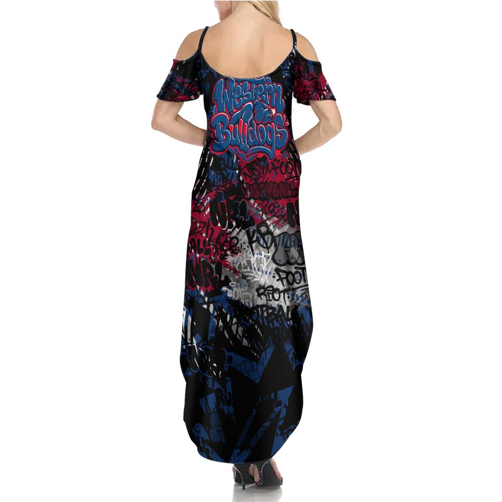 Western Bulldogs Family Matching Summer Maxi Dress and Hawaiian Shirt Urban Graffiti Street Art - Bold Abstract Spray Paint