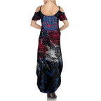 Western Bulldogs Family Matching Summer Maxi Dress and Hawaiian Shirt Urban Graffiti Street Art - Bold Abstract Spray Paint