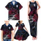 Western Bulldogs Family Matching Tank Maxi Dress and Hawaiian Shirt Urban Graffiti Street Art - Bold Abstract Spray Paint