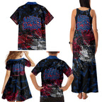 Western Bulldogs Family Matching Tank Maxi Dress and Hawaiian Shirt Urban Graffiti Street Art - Bold Abstract Spray Paint