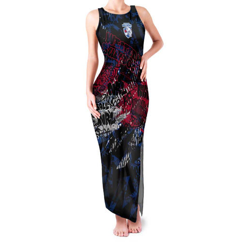Western Bulldogs Family Matching Tank Maxi Dress and Hawaiian Shirt Urban Graffiti Street Art - Bold Abstract Spray Paint