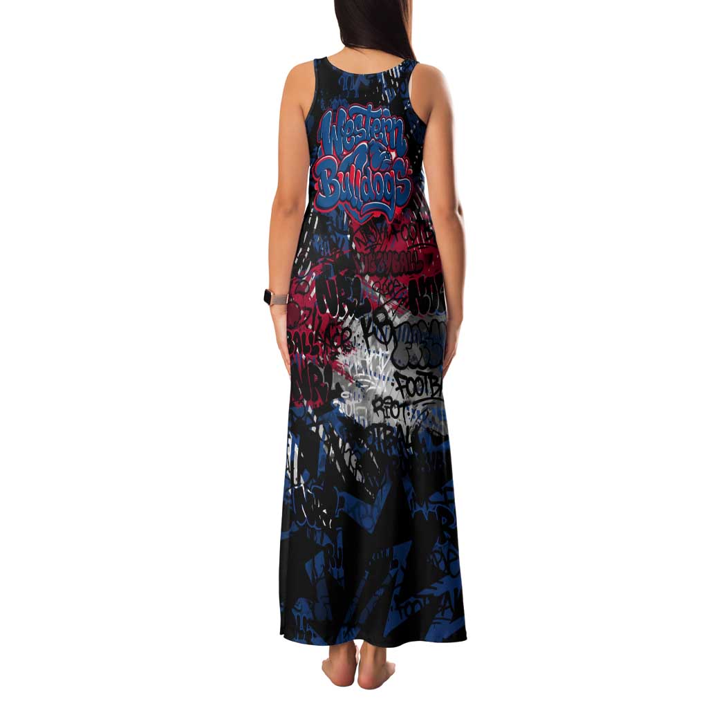 Western Bulldogs Family Matching Tank Maxi Dress and Hawaiian Shirt Urban Graffiti Street Art - Bold Abstract Spray Paint