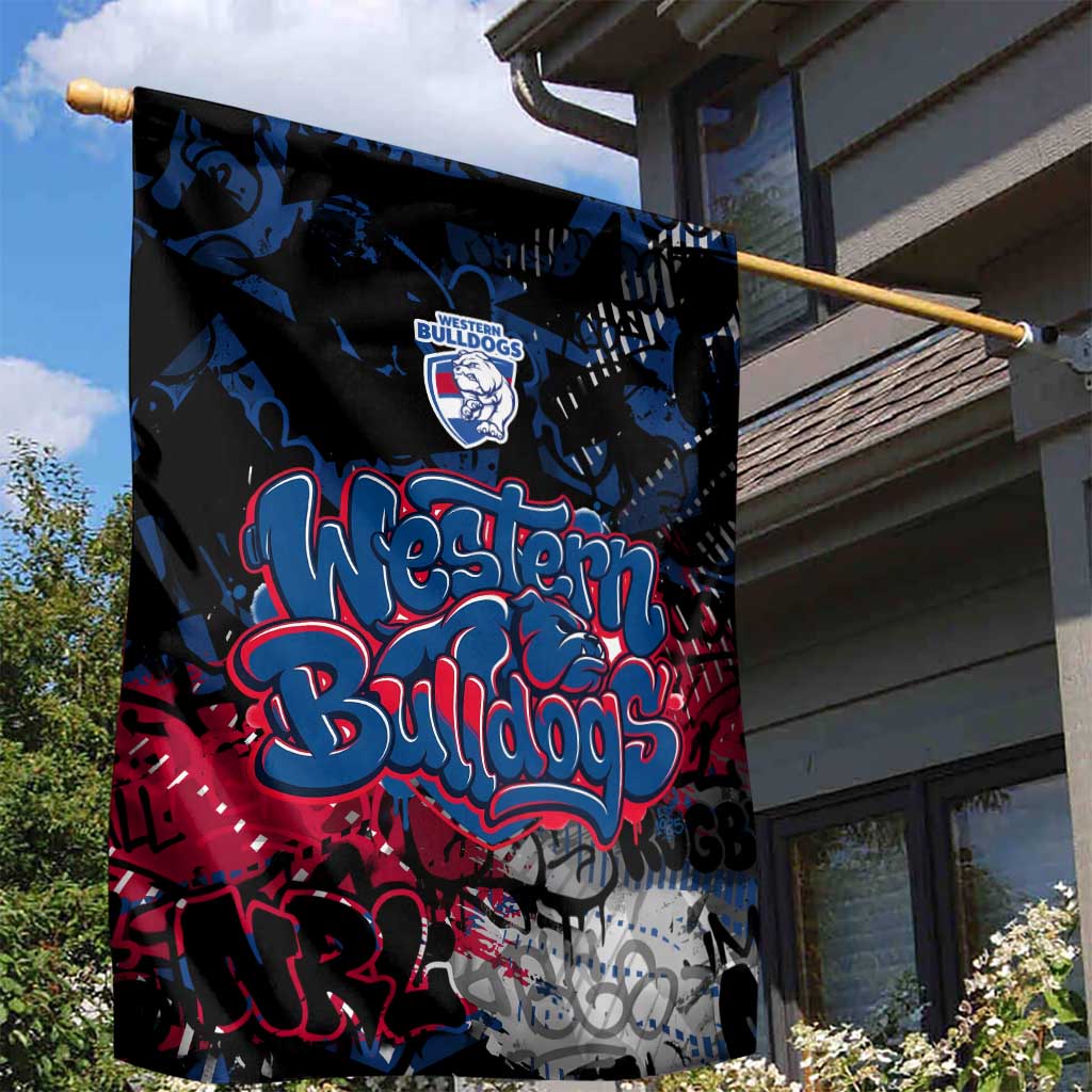 Western Bulldogs Garden Flag Urban Graffiti Street Art - Bold Abstract Spray Paint