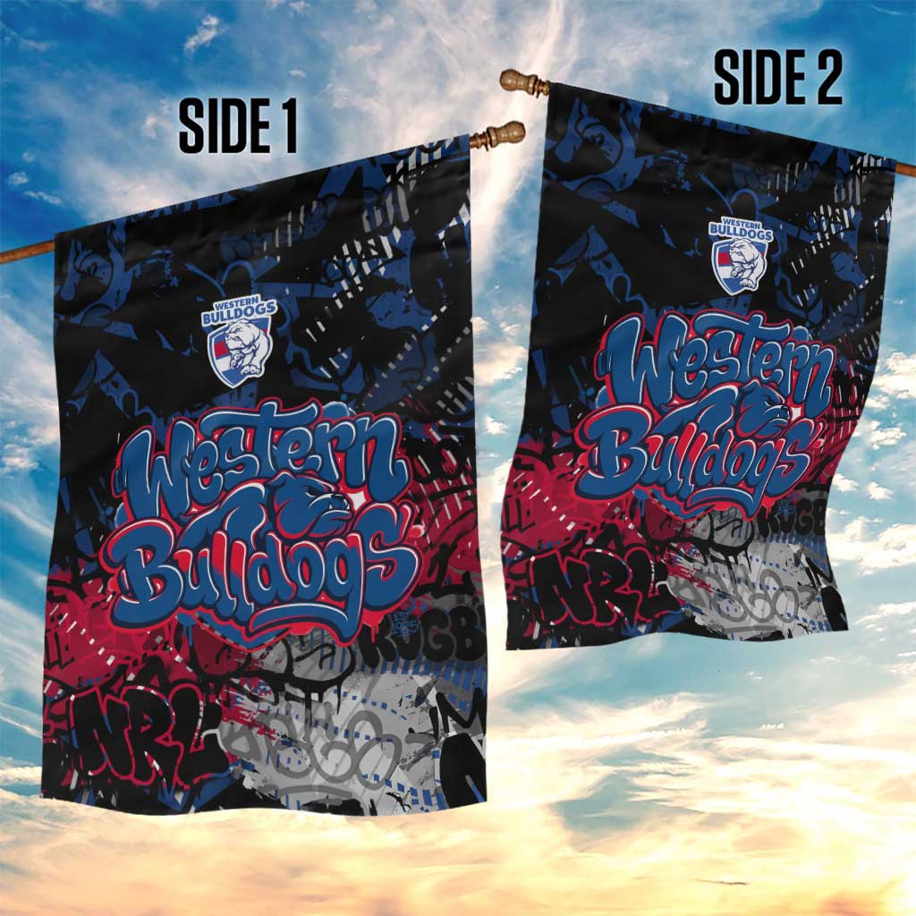 Western Bulldogs Garden Flag Urban Graffiti Street Art - Bold Abstract Spray Paint