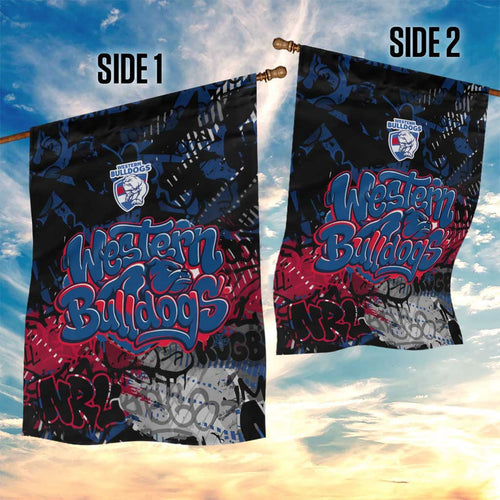 Western Bulldogs Garden Flag Urban Graffiti Street Art - Bold Abstract Spray Paint