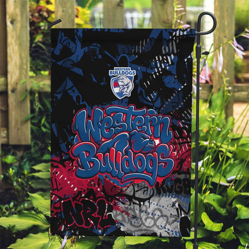 Western Bulldogs Garden Flag Urban Graffiti Street Art - Bold Abstract Spray Paint