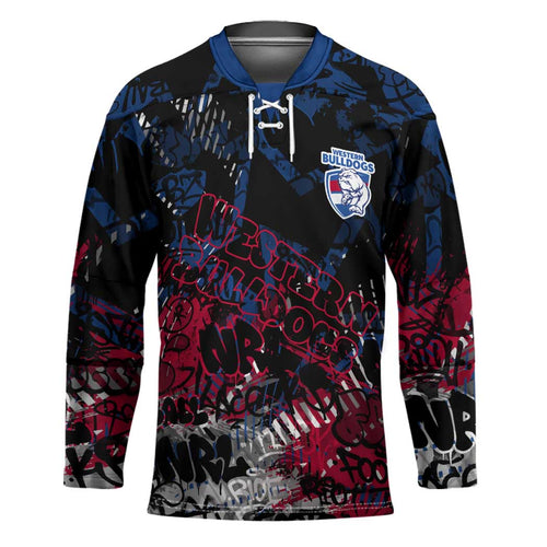 Western Bulldogs Hockey Jersey Urban Graffiti Street Art - Bold Abstract Spray Paint