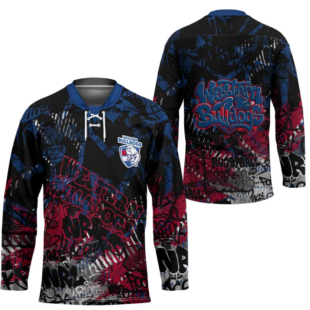 Western Bulldogs Hockey Jersey Urban Graffiti Street Art - Bold Abstract Spray Paint