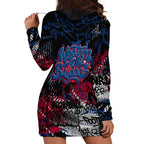 Western Bulldogs Hoodie Dress Urban Graffiti Street Art - Bold Abstract Spray Paint