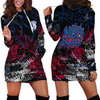 Western Bulldogs Hoodie Dress Urban Graffiti Street Art - Bold Abstract Spray Paint