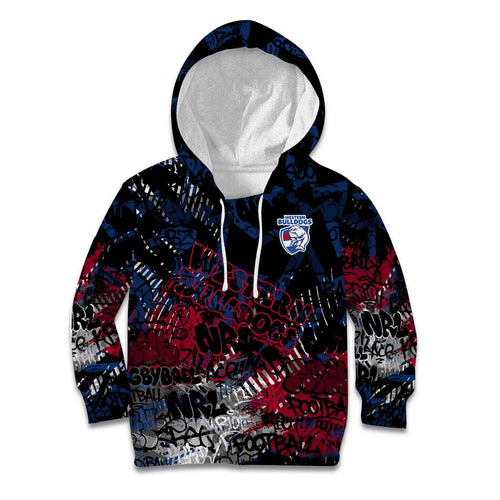 Western Bulldogs Kid Hoodie Urban Graffiti Street Art - Bold Abstract Spray Paint
