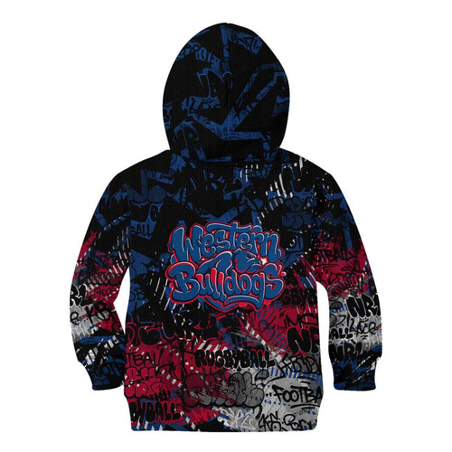 Western Bulldogs Kid Hoodie Urban Graffiti Street Art - Bold Abstract Spray Paint