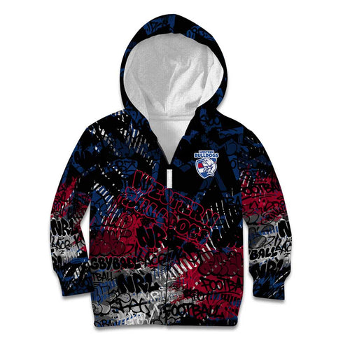 Western Bulldogs Kid Hoodie Urban Graffiti Street Art - Bold Abstract Spray Paint
