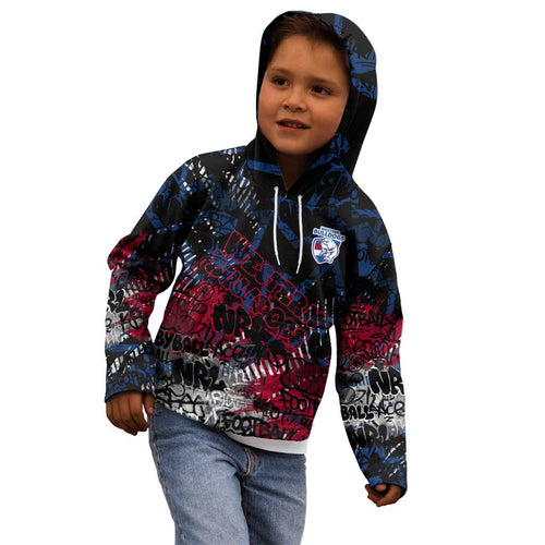 Western Bulldogs Kid Hoodie Urban Graffiti Street Art - Bold Abstract Spray Paint