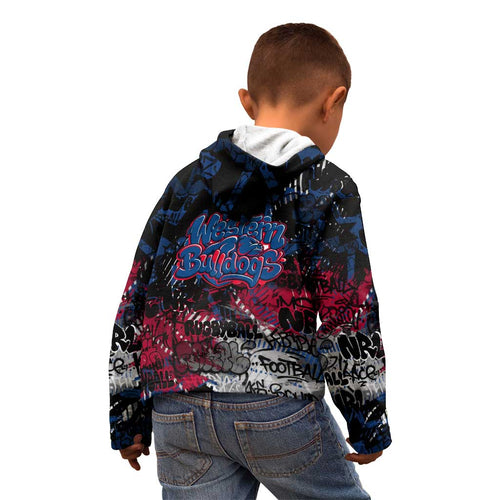 Western Bulldogs Kid Hoodie Urban Graffiti Street Art - Bold Abstract Spray Paint
