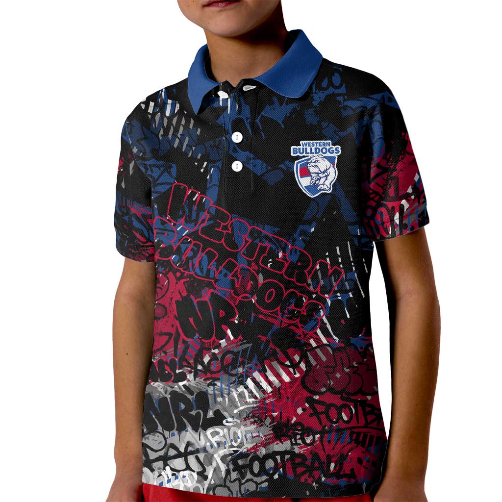 Western Bulldogs Kid Polo Shirt Urban Graffiti Street Art - Bold Abstract Spray Paint