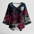 Western Bulldogs Kimono Sleeve Blouse Urban Graffiti Street Art - Bold Abstract Spray Paint