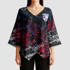 Western Bulldogs Kimono Sleeve Blouse Urban Graffiti Street Art - Bold Abstract Spray Paint