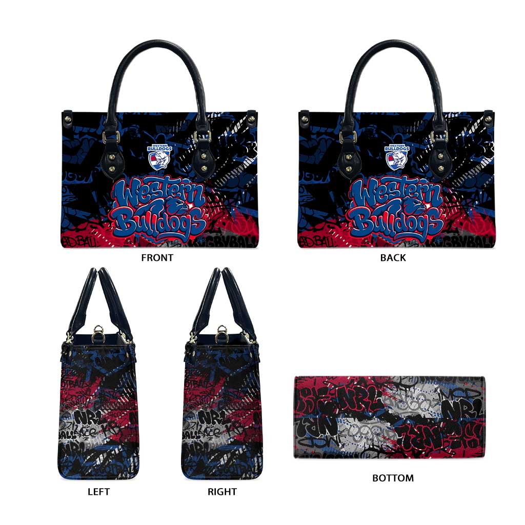 Western Bulldogs Leather Bag Urban Graffiti Street Art - Bold Abstract Spray Paint