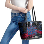 Western Bulldogs Leather Tote Bag Urban Graffiti Street Art - Bold Abstract Spray Paint