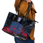 Western Bulldogs Leather Tote Bag Urban Graffiti Street Art - Bold Abstract Spray Paint
