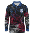 Western Bulldogs Long Sleeve Polo Shirt Urban Graffiti Street Art - Bold Abstract Spray Paint