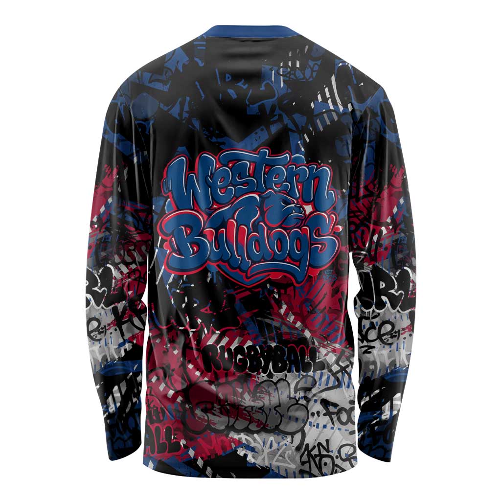 Western Bulldogs Long Sleeve Shirt Urban Graffiti Street Art - Bold Abstract Spray Paint