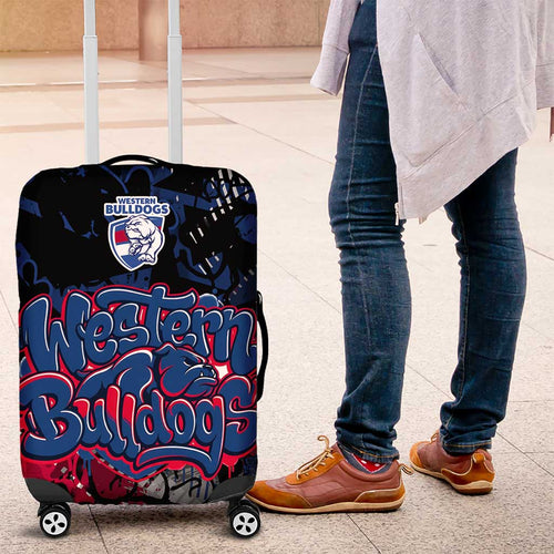 Western Bulldogs Luggage Cover Urban Graffiti Street Art - Bold Abstract Spray Paint