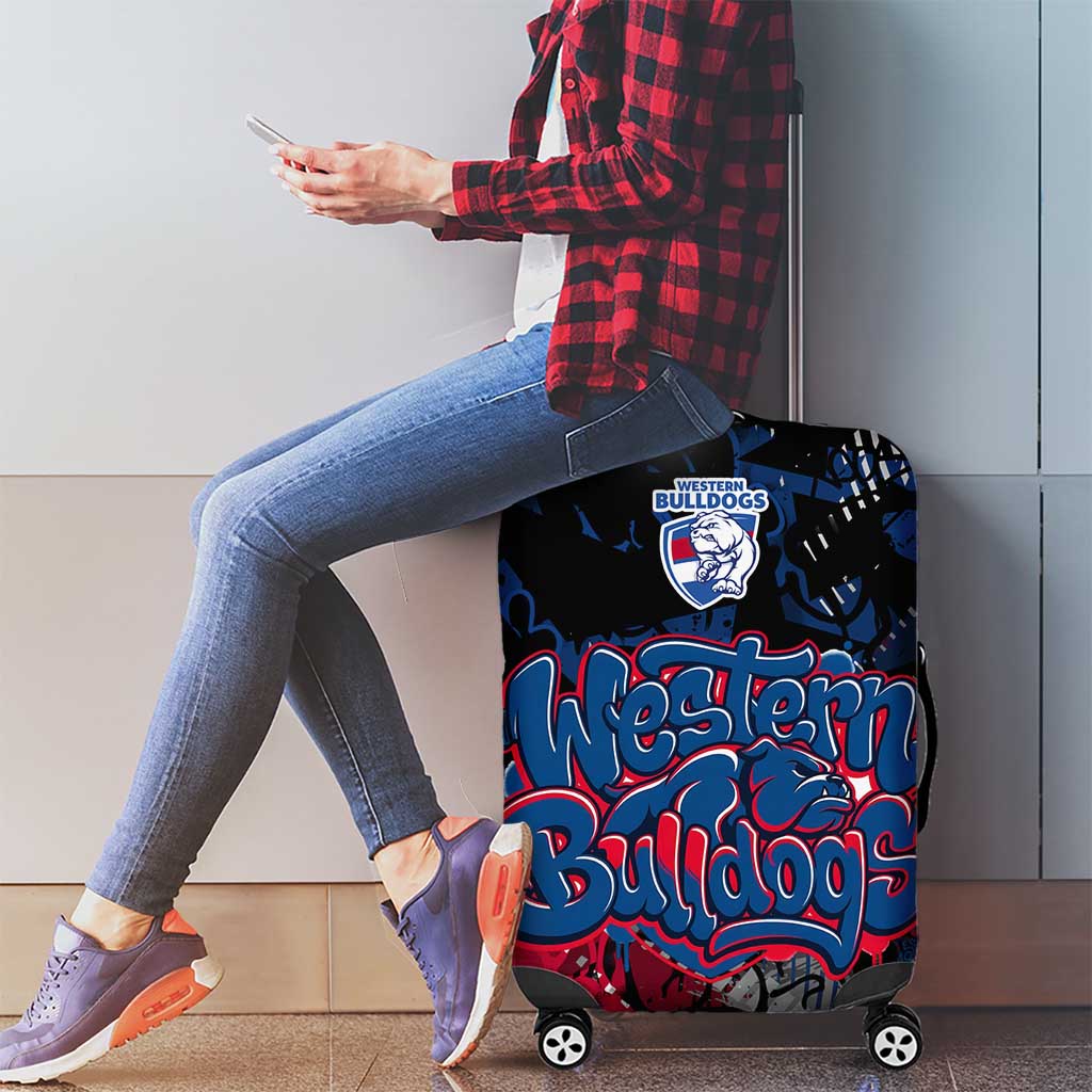 Western Bulldogs Luggage Cover Urban Graffiti Street Art - Bold Abstract Spray Paint