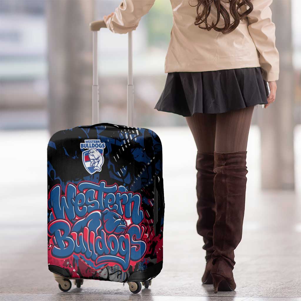 Western Bulldogs Luggage Cover Urban Graffiti Street Art - Bold Abstract Spray Paint