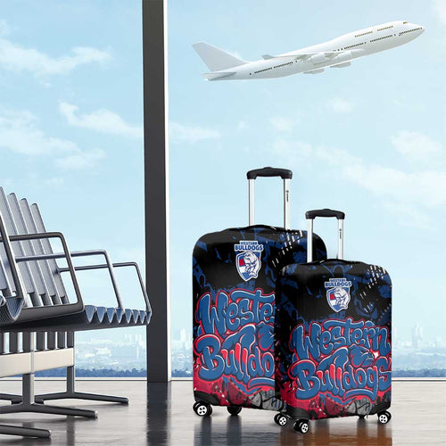 Western Bulldogs Luggage Cover Urban Graffiti Street Art - Bold Abstract Spray Paint