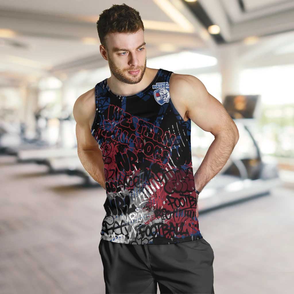 Western Bulldogs Men Tank Top Urban Graffiti Street Art - Bold Abstract Spray Paint