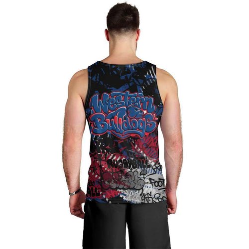 Western Bulldogs Men Tank Top Urban Graffiti Street Art - Bold Abstract Spray Paint