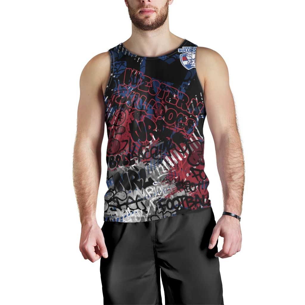 Western Bulldogs Men Tank Top Urban Graffiti Street Art - Bold Abstract Spray Paint