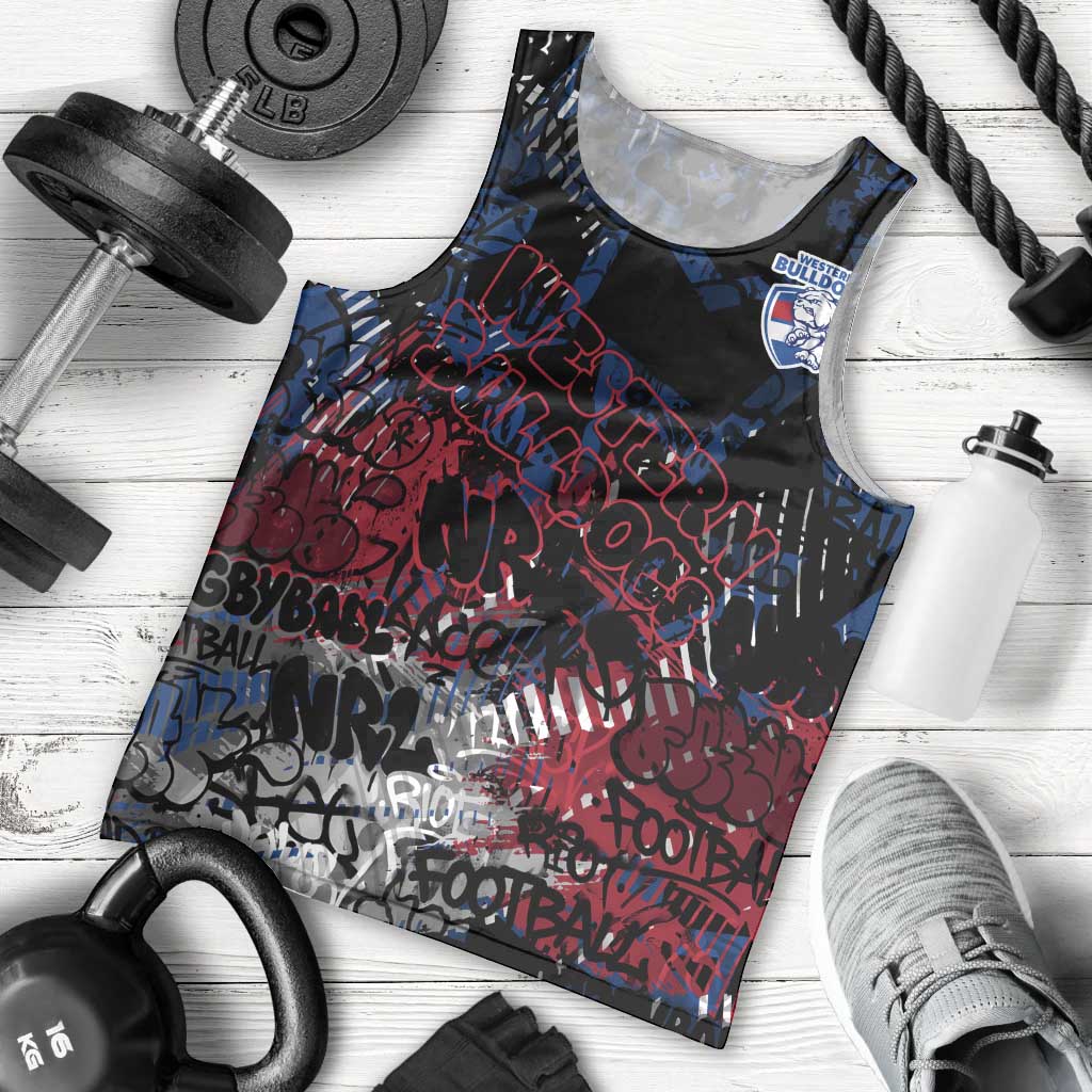 Western Bulldogs Men Tank Top Urban Graffiti Street Art - Bold Abstract Spray Paint