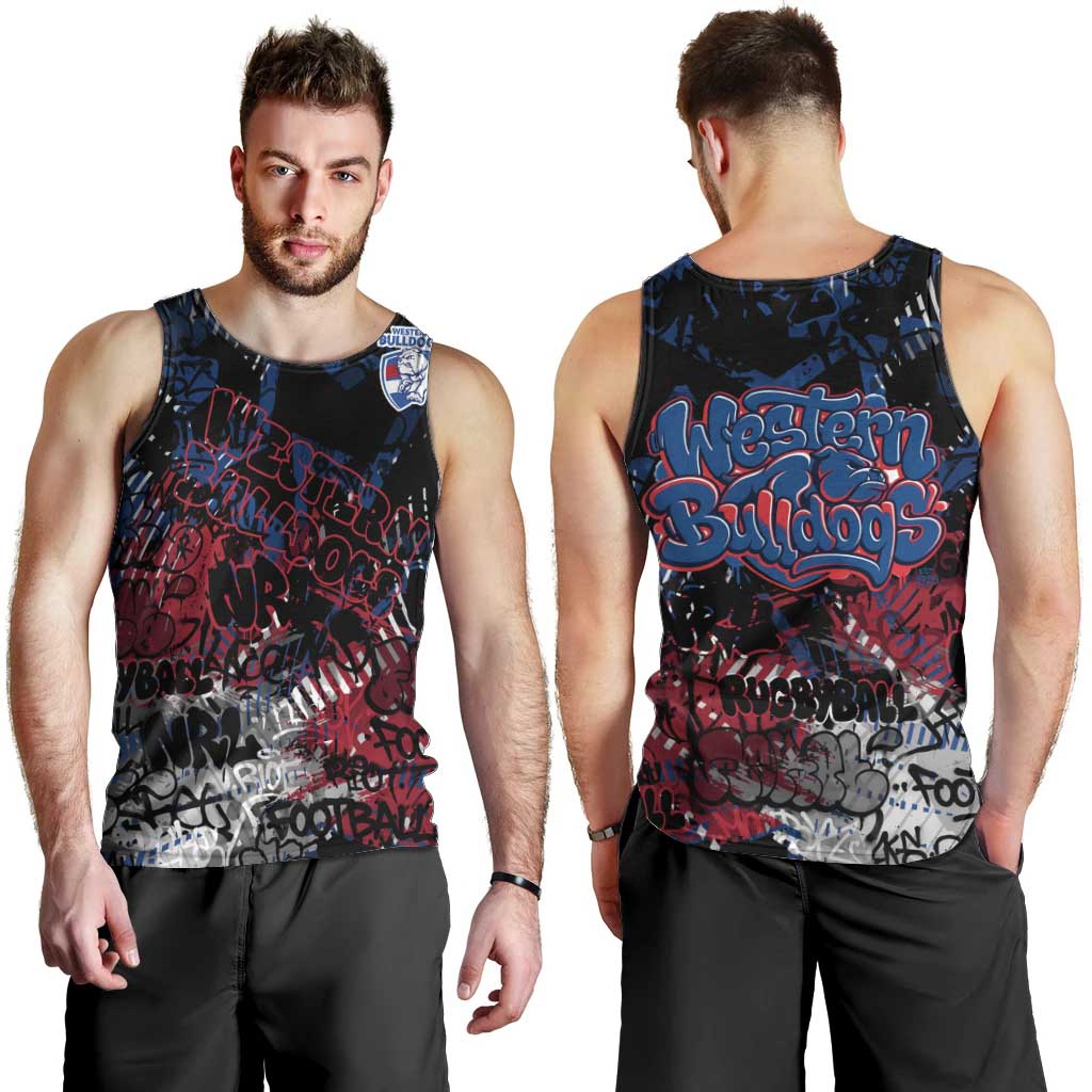 Western Bulldogs Men Tank Top Urban Graffiti Street Art - Bold Abstract Spray Paint