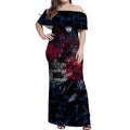 Western Bulldogs Off Shoulder Maxi Dress Urban Graffiti Street Art - Bold Abstract Spray Paint