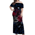 Western Bulldogs Off Shoulder Maxi Dress Urban Graffiti Street Art - Bold Abstract Spray Paint
