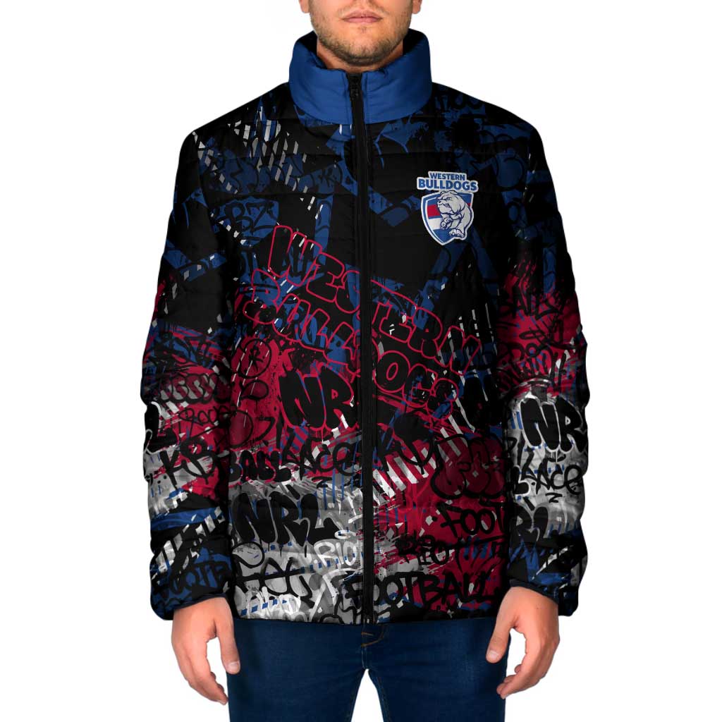 Western Bulldogs Padded Jacket Urban Graffiti Street Art - Bold Abstract Spray Paint