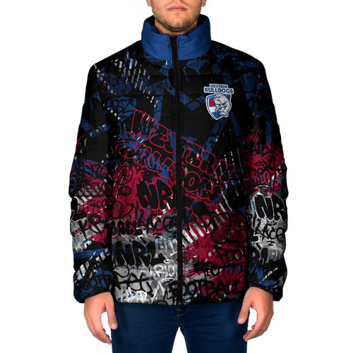Western Bulldogs Padded Jacket Urban Graffiti Street Art - Bold Abstract Spray Paint