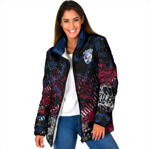 Western Bulldogs Padded Jacket Urban Graffiti Street Art - Bold Abstract Spray Paint