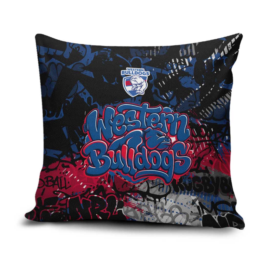 Western Bulldogs Pillow Cover Urban Graffiti Street Art - Bold Abstract Spray Paint