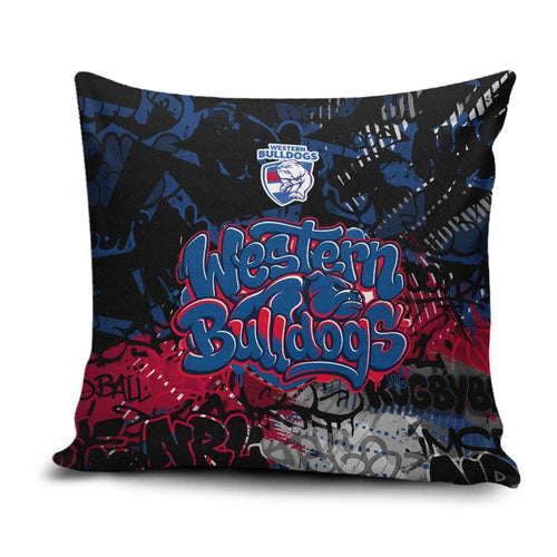 Western Bulldogs Pillow Cover Urban Graffiti Street Art - Bold Abstract Spray Paint