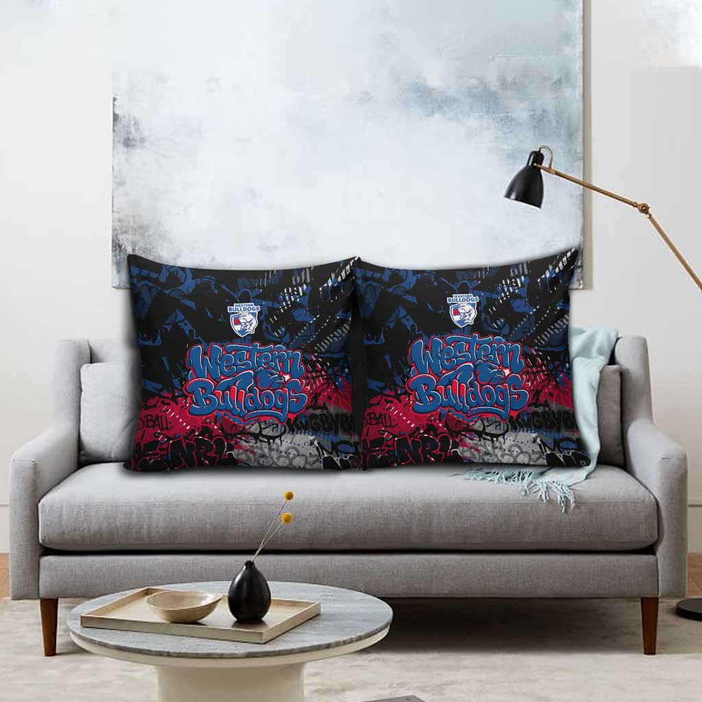 Western Bulldogs Pillow Cover Urban Graffiti Street Art - Bold Abstract Spray Paint