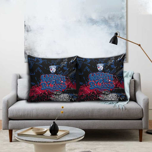Western Bulldogs Pillow Cover Urban Graffiti Street Art - Bold Abstract Spray Paint