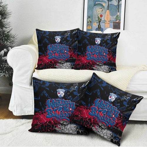Western Bulldogs Pillow Cover Urban Graffiti Street Art - Bold Abstract Spray Paint