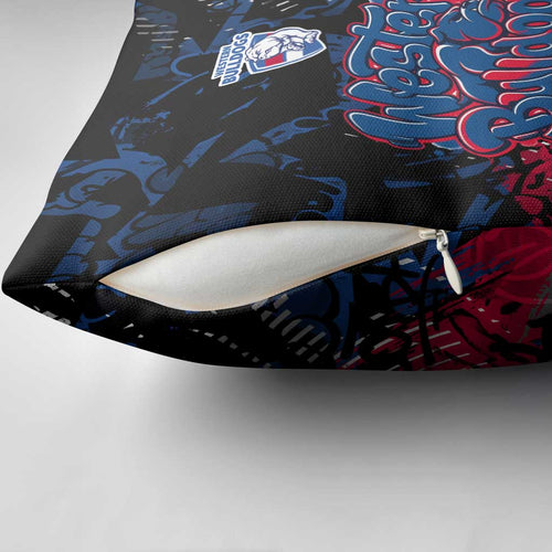 Western Bulldogs Pillow Cover Urban Graffiti Street Art - Bold Abstract Spray Paint