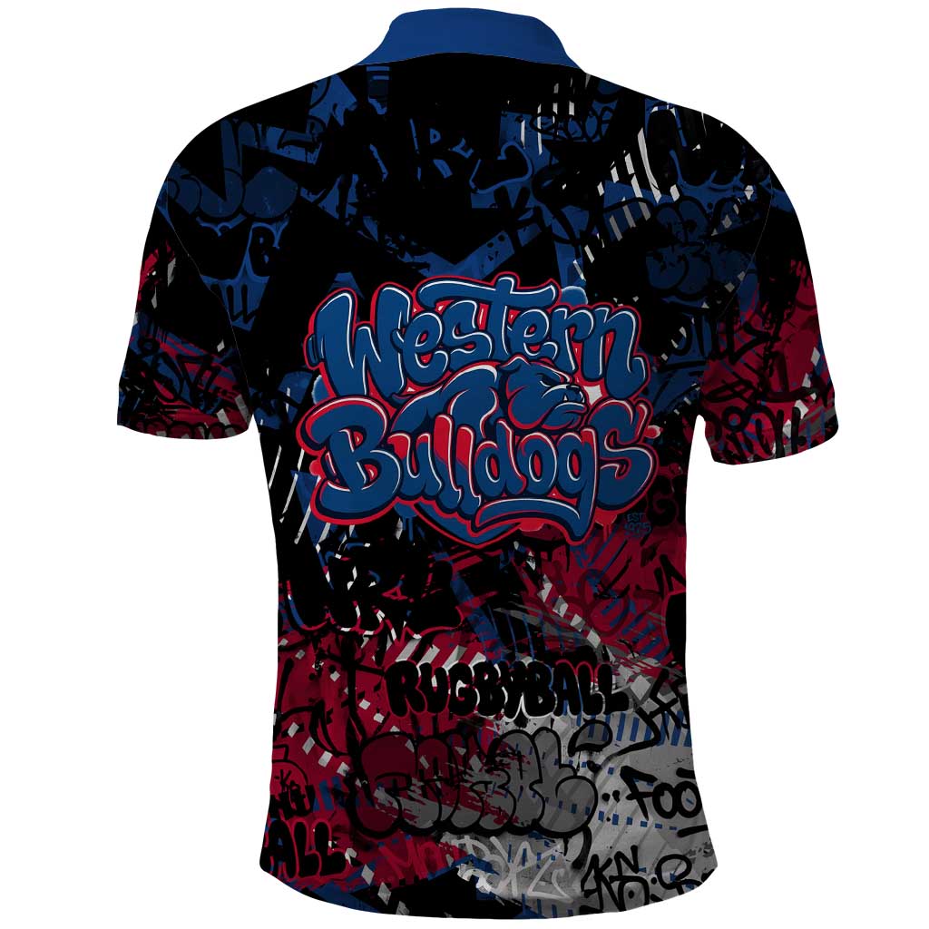Western Bulldogs Polo Shirt Urban Graffiti Street Art - Bold Abstract Spray Paint